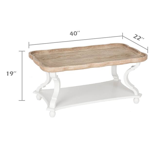 COZAYH Rustic Farmhouse Cottagecore Coffee Table On Sale Overstock